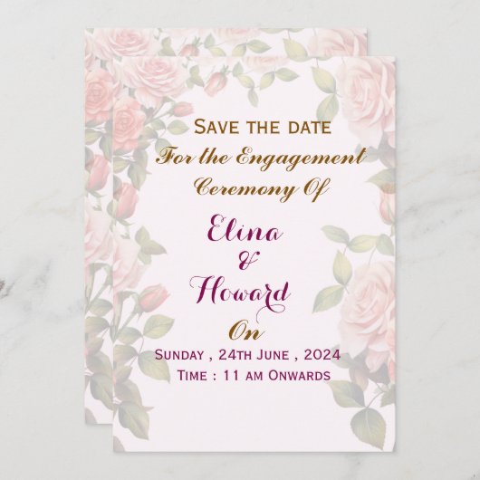 Engagement Ceremony Invitations  招待状 (正面/裏面)