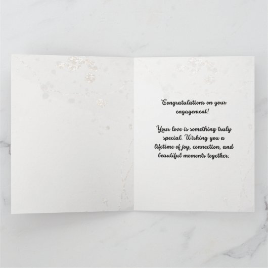 Engagement Congratulations Swans Elegant Wedding C カード (内部)