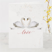 Engagement Congratulations Swans Elegant Wedding C カード (黄色い花)