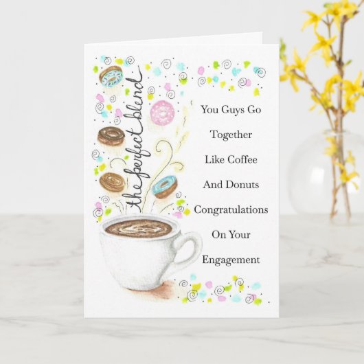Engagement Go Together Like Coffee and Donuts カード (黄色い花)