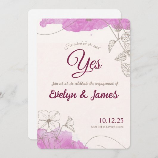 Engagement invitation 招待状 (正面/裏面)