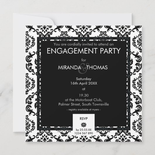 ENGAGEMENT INVITATIONS :: damask colors 10 招待状 (裏面)