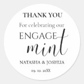 Engagement Mint Thank You Party ラウンドシール (正面)