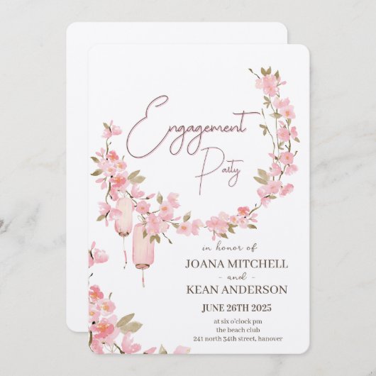 Engagement Party Celebration Invitation 招待状 (正面/裏面)