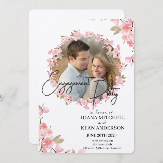 Engagement Party Celebration Invitation 招待状 (正面/裏面)