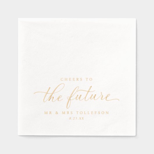 Engagement Party Cheers to the Future Wedding 箔ナプキン (正面)