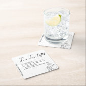 Engagement Party Fun facts Name Wedding  スクエアペーパーコースター (インサイチュ)