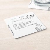 Engagement Party Fun facts Name Wedding  スクエアペーパーコースター (アングル)