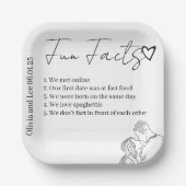 Engagement Party Fun facts Name Wedding  ペーパープレート (正面)