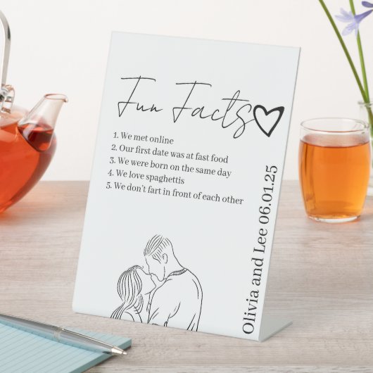 Engagement Party Fun facts Name Wedding  台座サイン (インサイチュ)