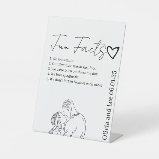 Engagement Party Fun facts Name Wedding 台座サイン (正面)