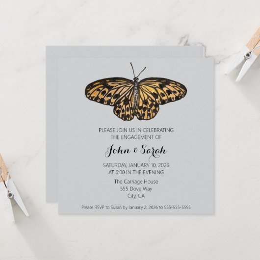 Engagement Party Invitation カード (正面/裏面インサイチュ)