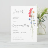 Engagement Party Invitation, Minimalist Floral 招待状 (スタンド正面)