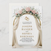 Engagement party invitation with floral arch 招待状 (正面/裏面)