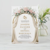 Engagement party invitation with floral arch 招待状 (スタンド正面)