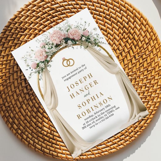 Engagement party invitation with floral arch 招待状