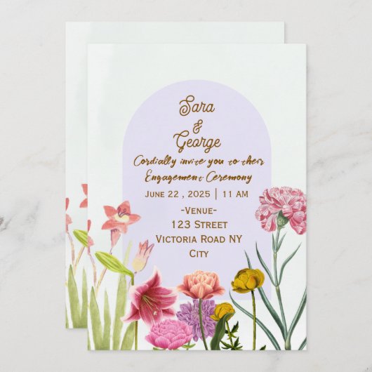 Engagement Party Invitations  招待状 (正面/裏面)