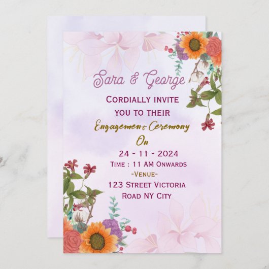 Engagement Party Invitations  招待状 (正面/裏面)