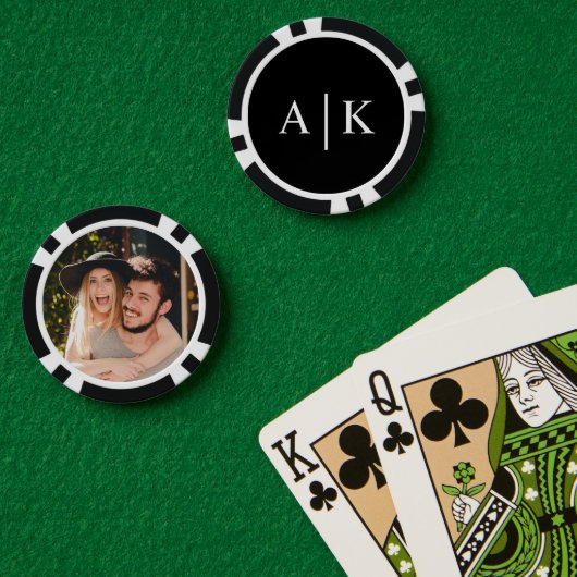 Engagement Party Monogram Photo Poker Chip ポーカーチップ (ポーカーテーブル (ダブル))