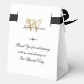 Engagement Party Monogram White & Gold Chic  フェイバーボックス (裏面)
