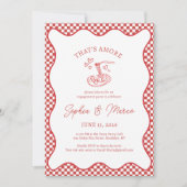 Engagement Party That’s Amore Italian Red Gingham 招待状 (正面)