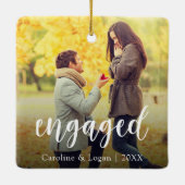 Engagement Photo | Engaged Holiday Keepsake セラミックオーナメント (裏面)