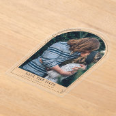 Engagement Photo Wedding Floral Arch Save The Date アクリル招待状 (レイダウン)