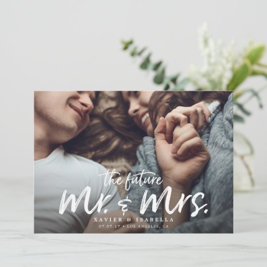 Engagement Save Date未来の氏及び夫人 招待状 (スタンド正面)