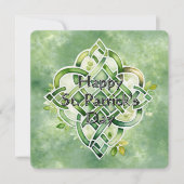 Engaging Green Watercolor Celtic Knot シーズンカード (正面)