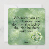 Engaging Green Watercolor Celtic Knot シーズンカード (裏面)