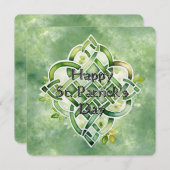 Engaging Green Watercolor Celtic Knot シーズンカード (正面/裏面)