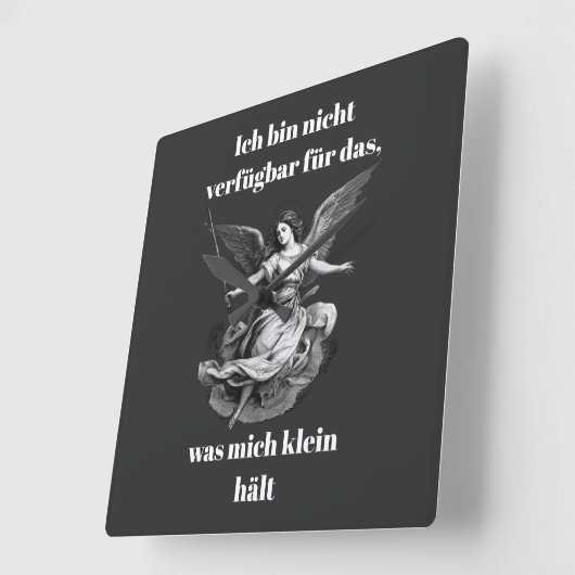 Engel der Unverfügbarkeit スクエア壁時計 (傾斜)