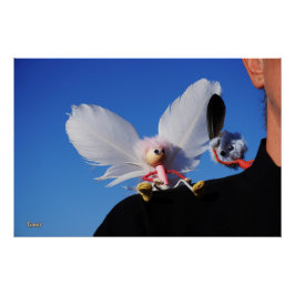 Engel fubby op mijn schouder met uitdagend Monster ポスター