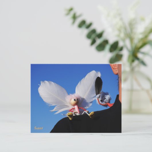 Engel fubby op mijn schouder met uitdagend Monster ポストカード (スタンド正面)