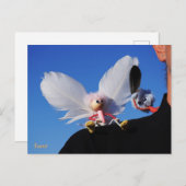 Engel fubby op mijn schouder met uitdagend Monster ポストカード (正面/裏面)