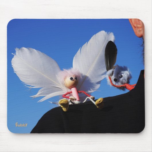 Engel fubby op mijn schouder met uitdagend Monster マウスパッド (正面)