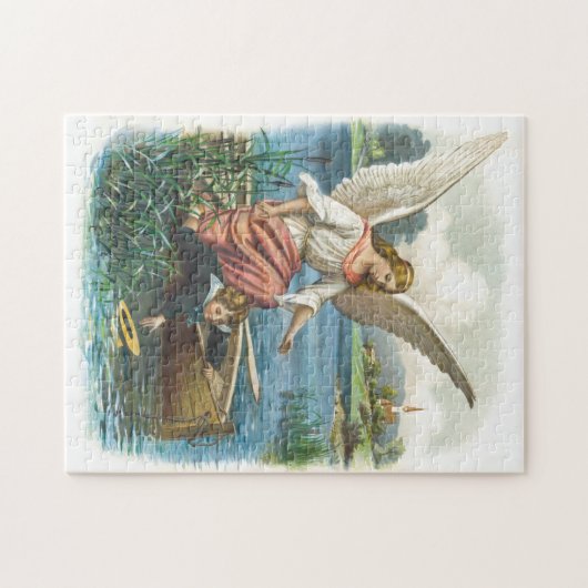 Engel Schutzengel und Junge im Boot ジグソーパズル (横)