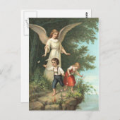 Engel Schutzengel und zwei Kinder ポストカード (正面/裏面)