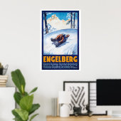 Engelberg Switzerland Winter Sport Vintage Ski ポスター (ホームオフィス)