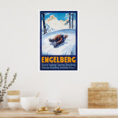 Engelberg Switzerland Winter Sport Vintage Ski ポスター (キッチン)