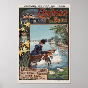 Enghien les Bains France Vintage Poster 1900 ポスター