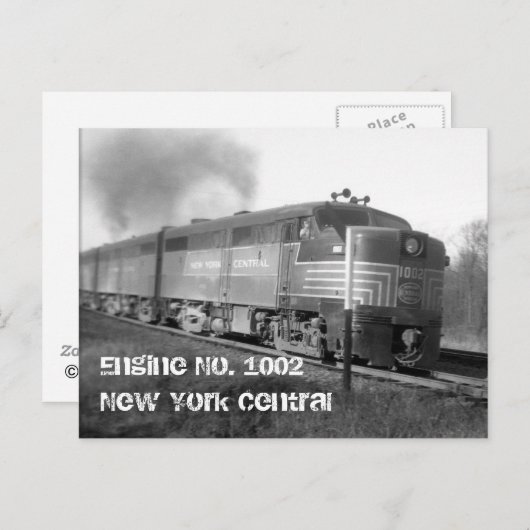 engine1002、Engine No. 1002New York Central ポストカード (正面/裏面)