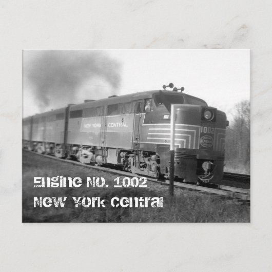 engine1002、Engine No. 1002New York Central ポストカード (正面)