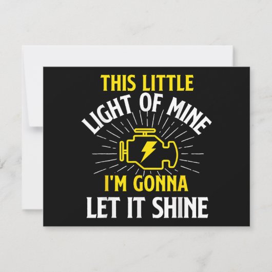 Engine Control Light - Car Guy Auto Mechanic 招待状 (正面)