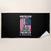 Engineer American Retired Operating Engineer ビーチタオル (正面)