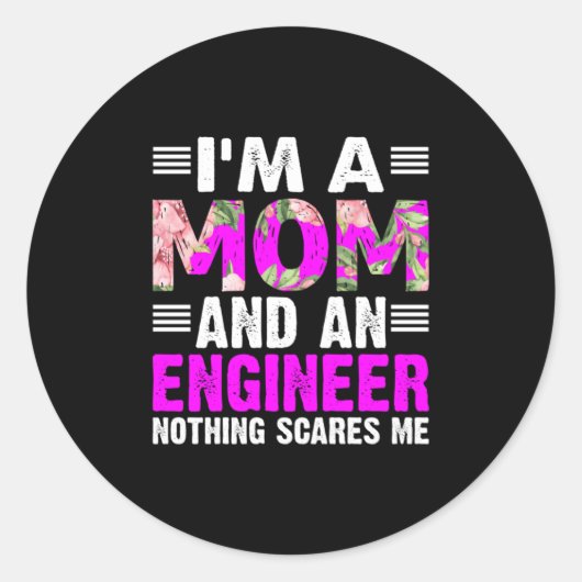 Engineer Art A Mom And An Engineer ラウンドシール (正面)