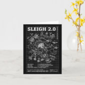 Engineer Christmas Funny Santa Rocket Sleigh Bluep カード (黄色い花)