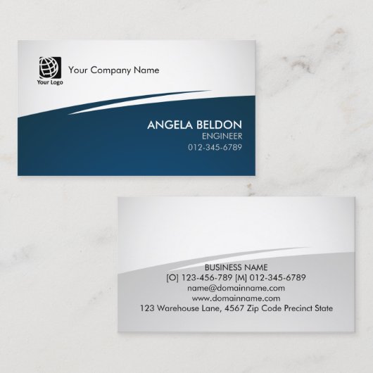 Engineer Computer Technical Professional Zig Zag 名刺 (正面/裏面)