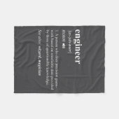 Engineer Definition Funny Engineering Mechanical C フリースブランケット (正面(横))