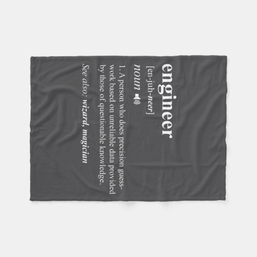 Engineer Definition Funny Engineering Mechanical C フリースブランケット (正面(横))